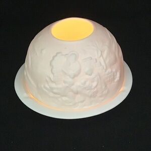 VTG New w/ Original Box Fairy Lamp Votive Tea Light Candle Nativity Designed.